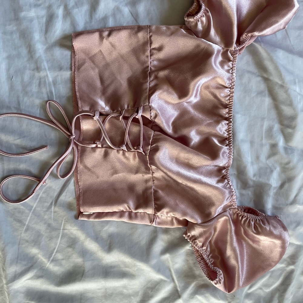 Satin MilkMaid crop top corset